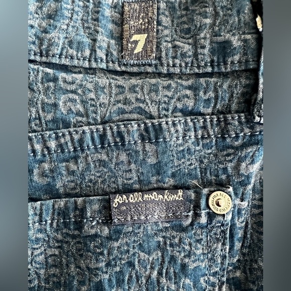 7 For All Mankind Moroccan Blue Jacquard Skinny Jeans - Size 29 - Picture 5 of 11